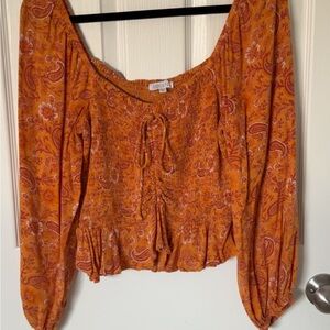 Patrons of Peace Paisley Smocked Peasant Blouse